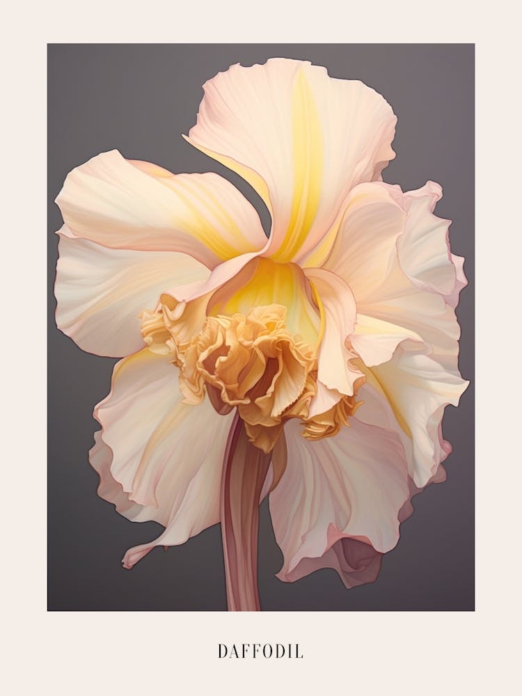 Floral Illustration Daffodil 1 Poster