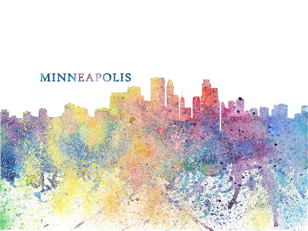Minneapolis Minnesota Skyline Splash