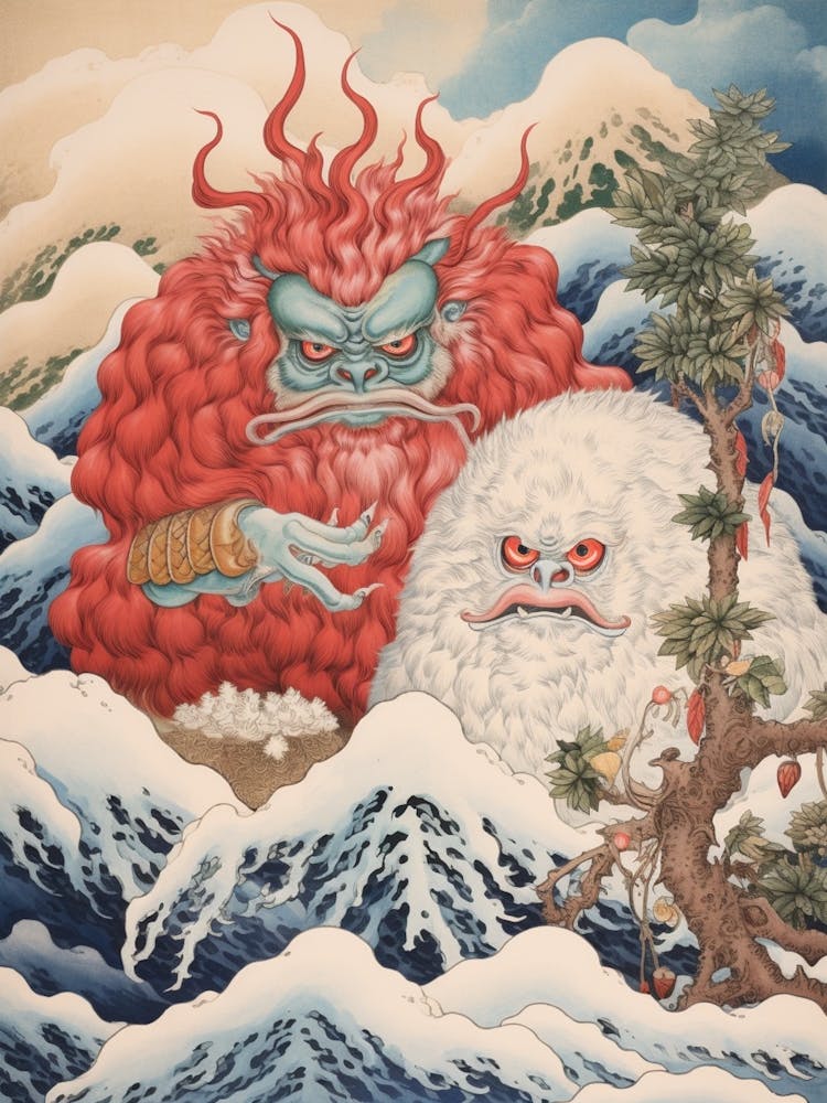 Zao Onsen Snow Monsters, Japan Vintage Travel Art 2