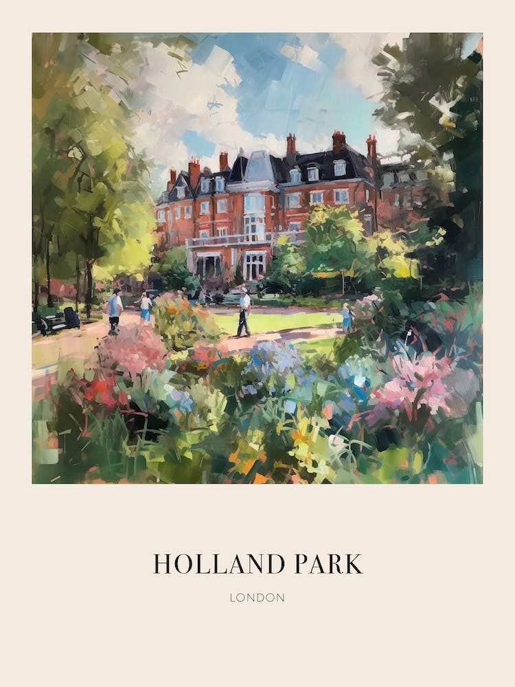 Holland Park London 2 Vintage Cezanne Inspired Poster