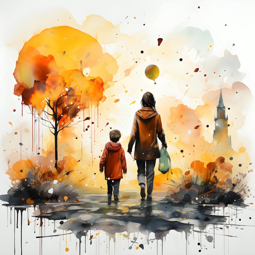 Heartstrings Emotional Illustration Of Motherly Love