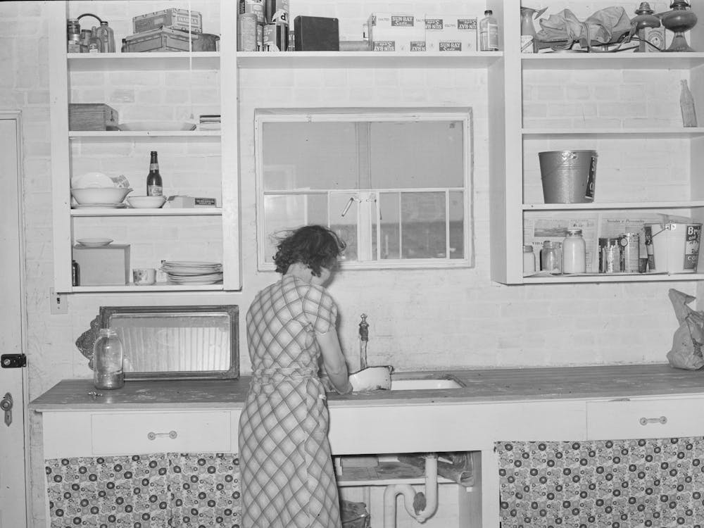 Kitchen In Home Of Mr Ernest Milton, El Indio, Texas, Pioneer By Russell Lee