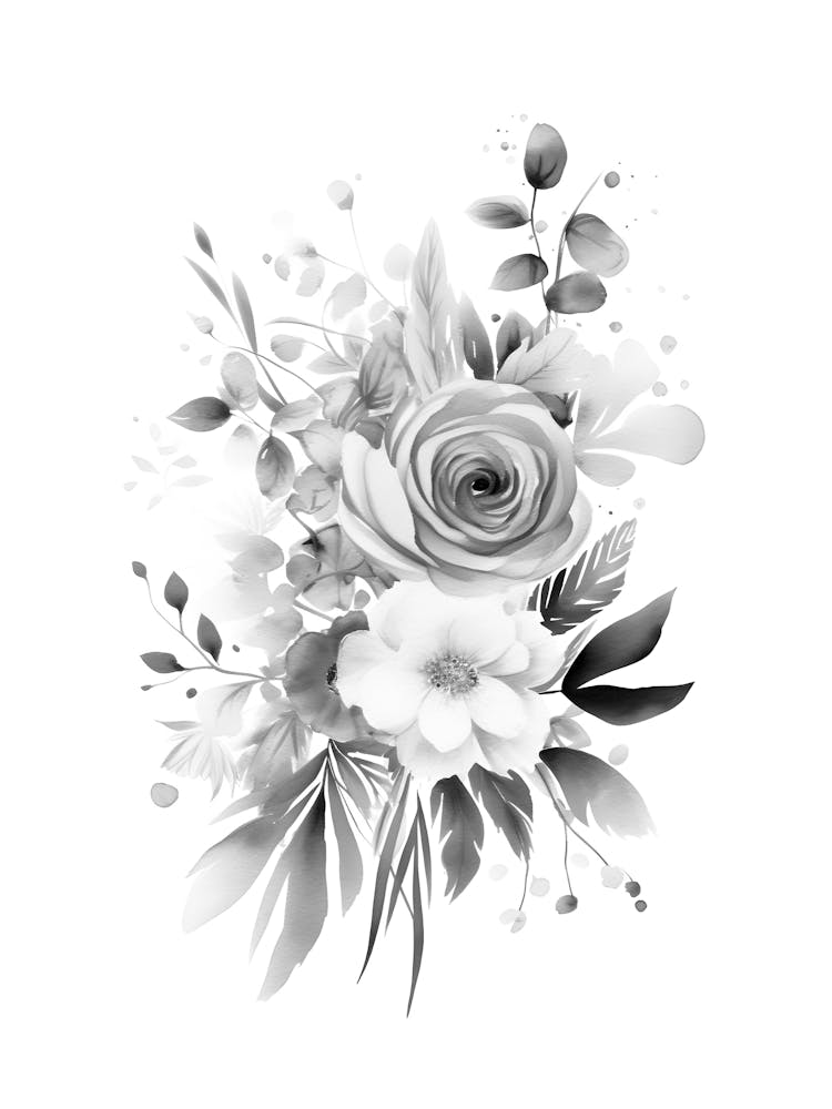 Black And White Roses