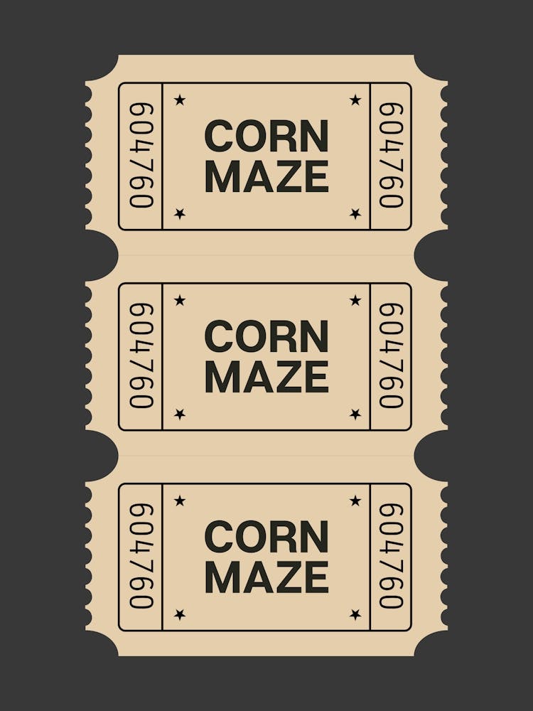 Corn Maze Ticket Halloween Poster