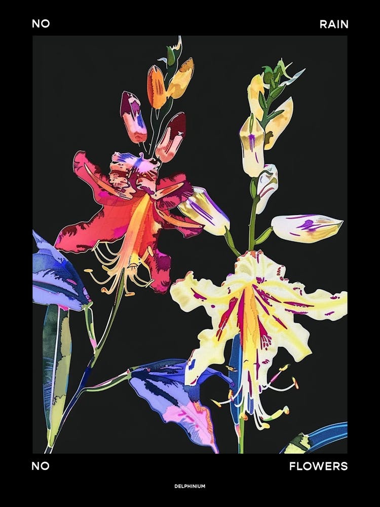 No Rain No Flowers Poster Delphinium 1