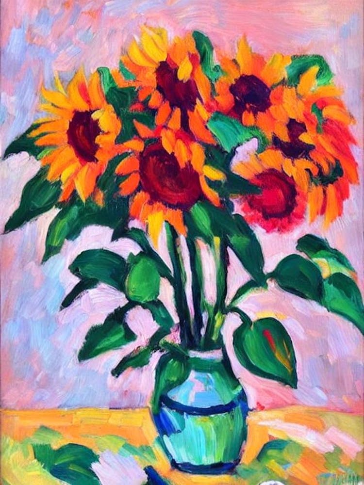 Sunflower  Matisse Style Flower