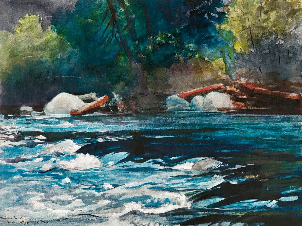 The Rapids, Hudson River, Adirondacks (1894), Winslow Homer
