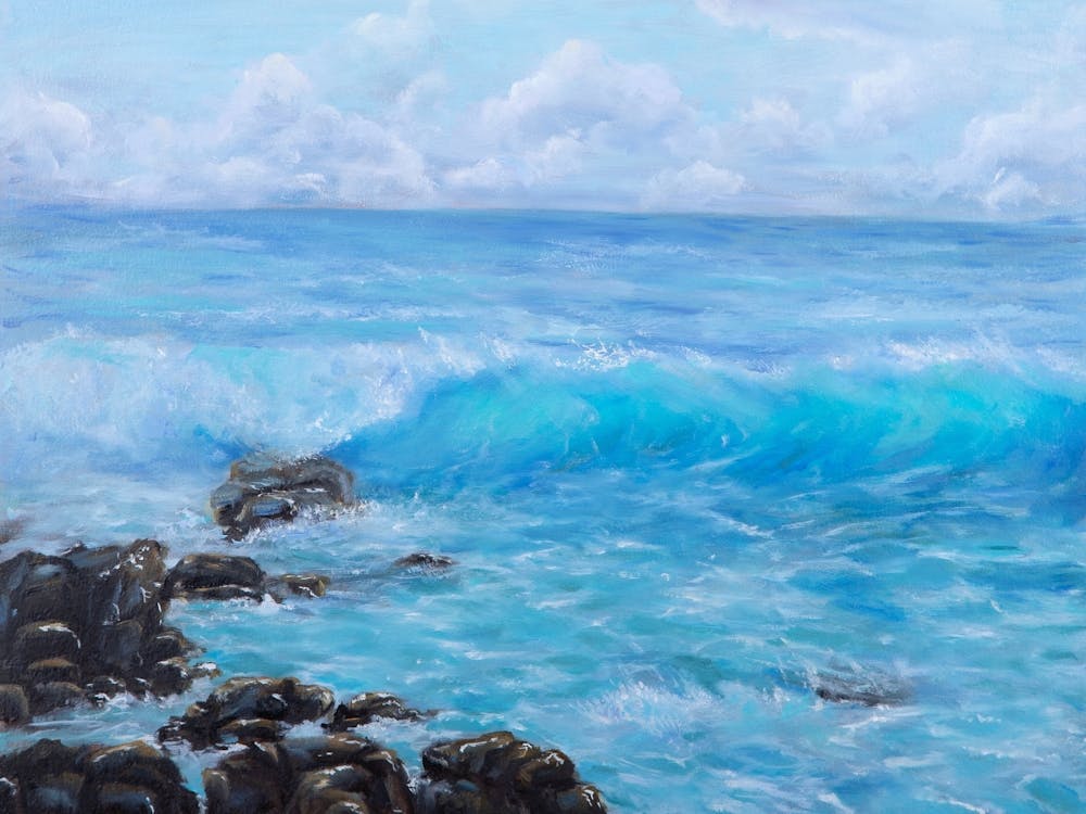 Seascape wave sea art print