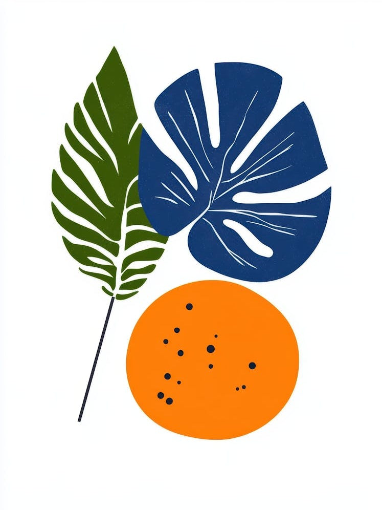 Tropical Leaves And Fruit