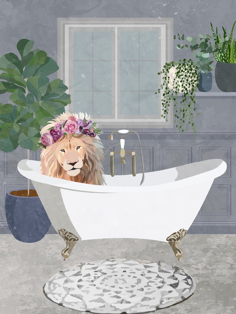 Löwe in der Badewanne 1