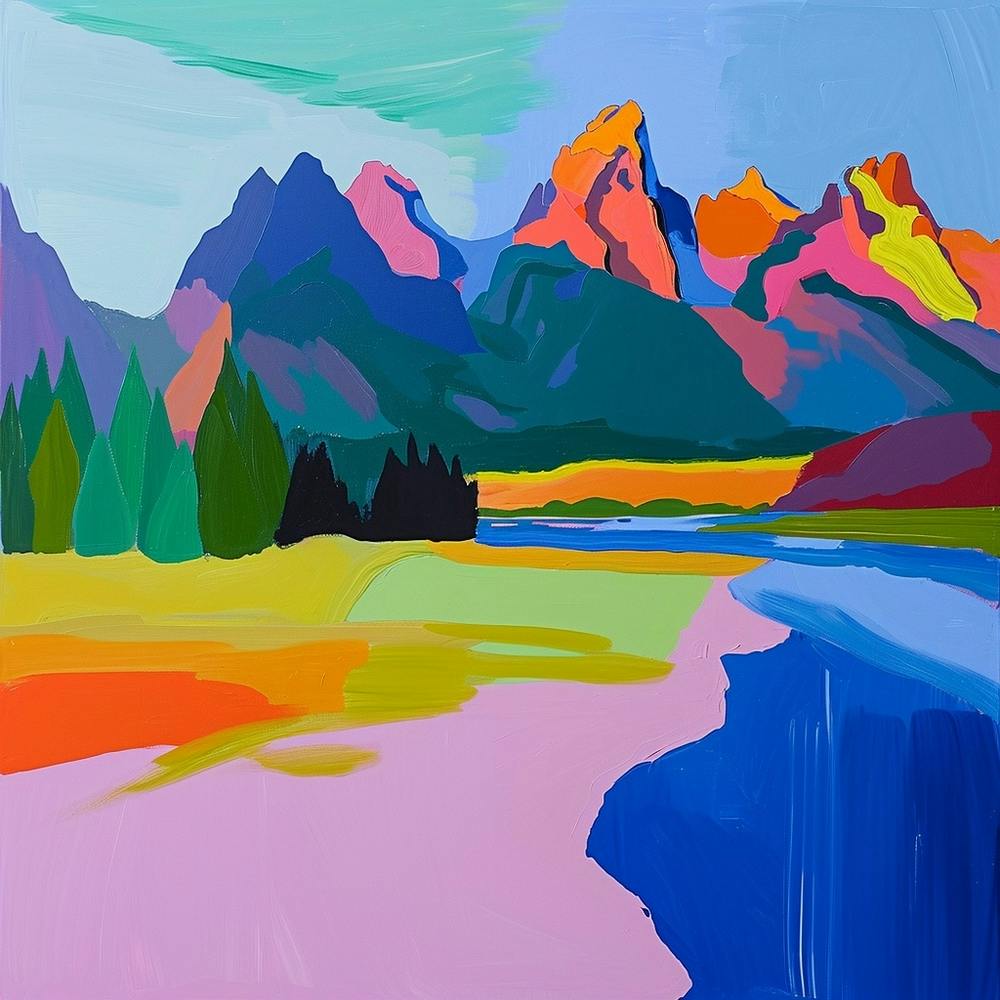 Colourful Abstract Grand Teton National Park Usa 2