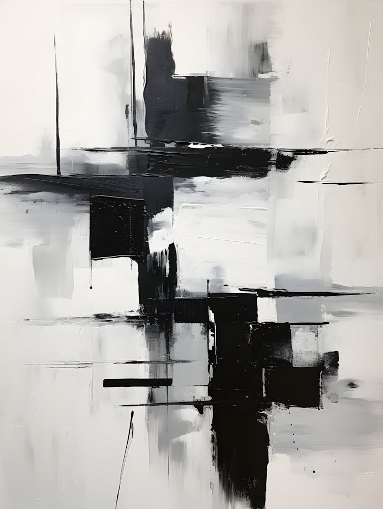 Abstract Black And White Painting 5
