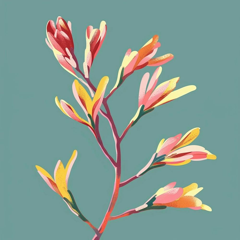 Kangaroo Paw Flower 1 Square Flower Illustration