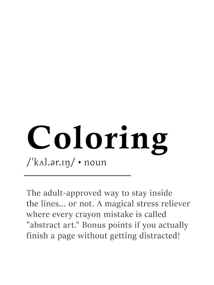 Coloring Definition Poster - Dictionary