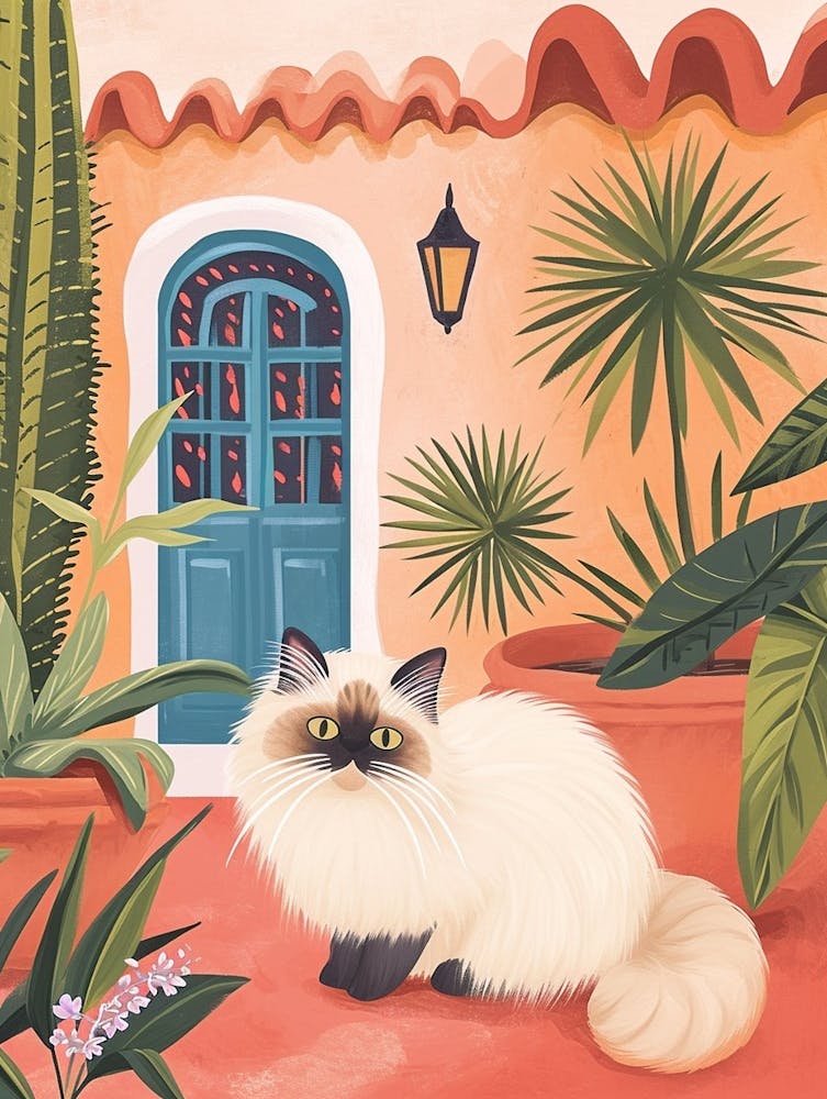 Himalayan Cat Storybook Illustration 3