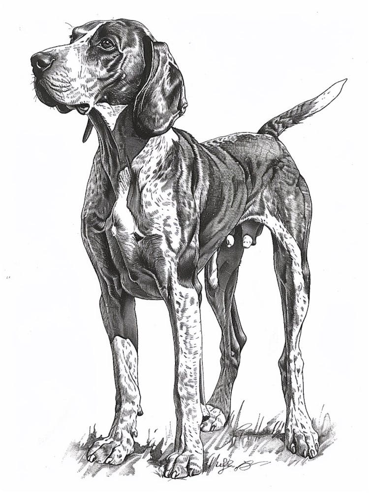 Plott Hound Hund Linien-Skizze 3