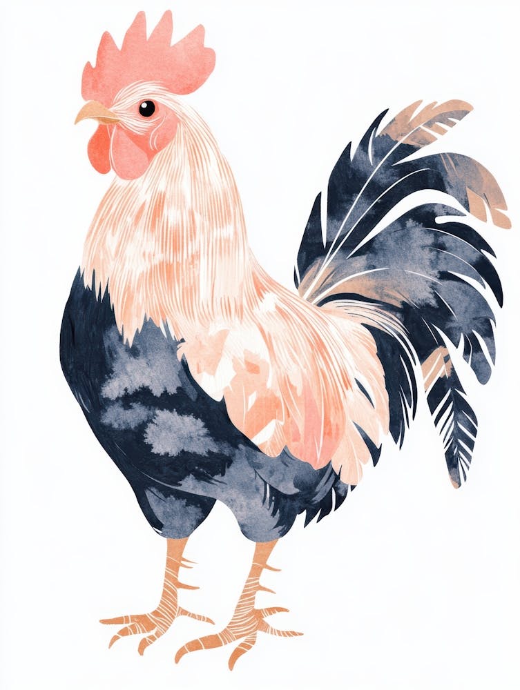 Watercolor Rooster Canvas Print