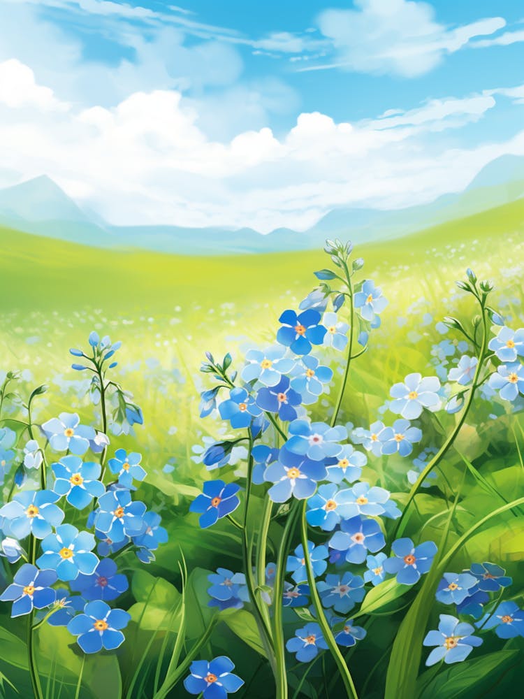 Forget Me Not In Grasslands (4)