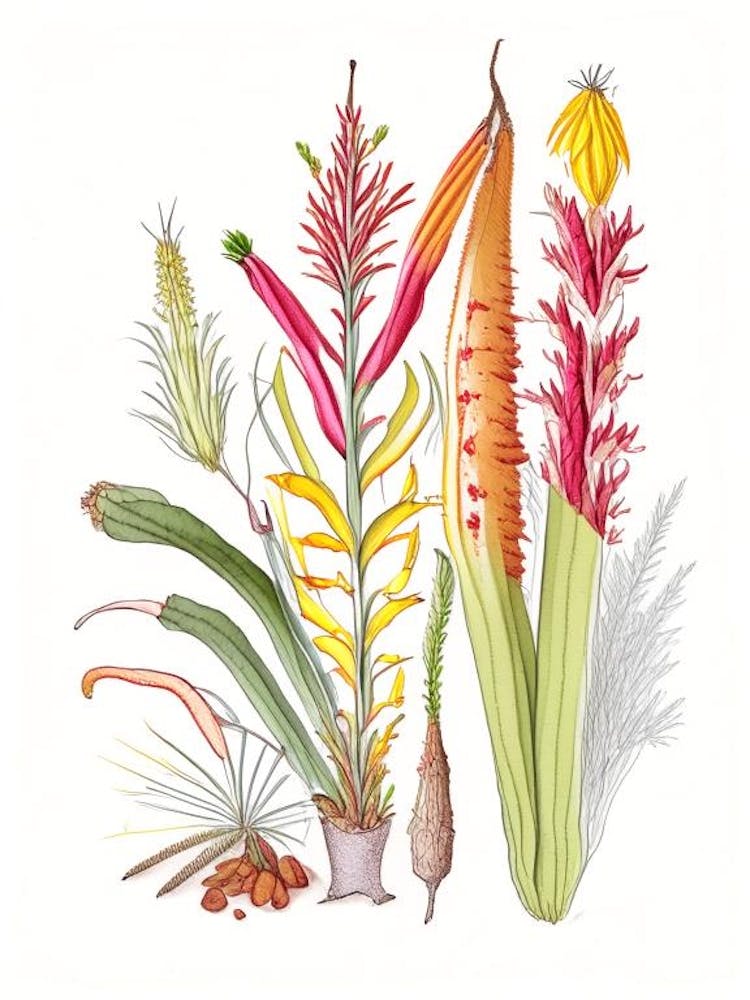 Helonias Root Spices And Herbs Pencil Illustration 1