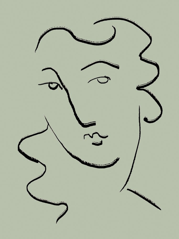 Dessin au Trait Visage Vert Sauge_2456189