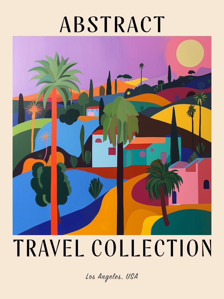 Abstraktes Reisekollektion Poster Los Angeles USA 3