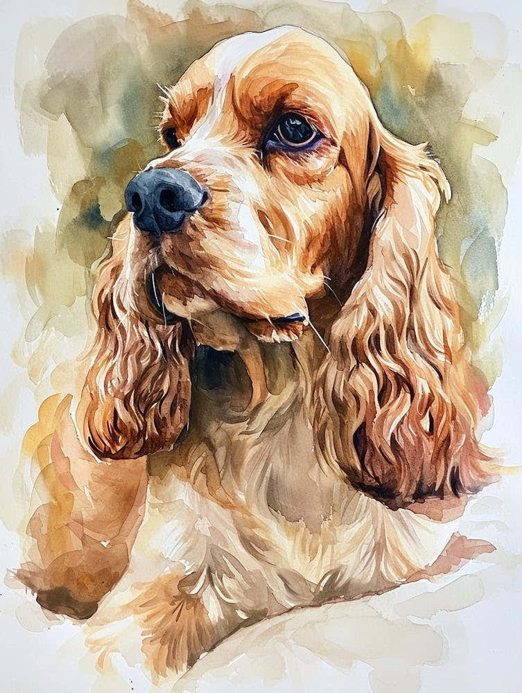 Cocker Spaniel Watercolor Painting 2
