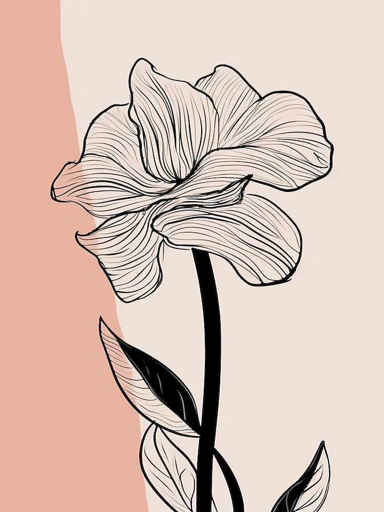 Daffodils Line Art Flowers Illustration Neutral 7