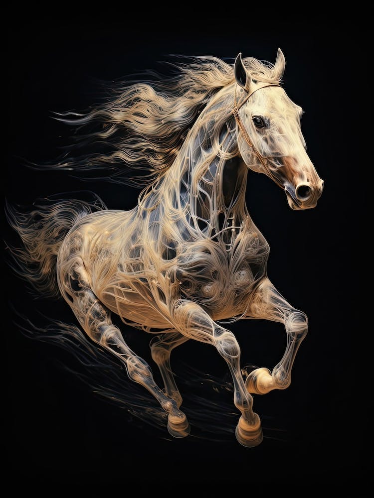 A Horse Painting In The Style Of Surrealistic Techniques4