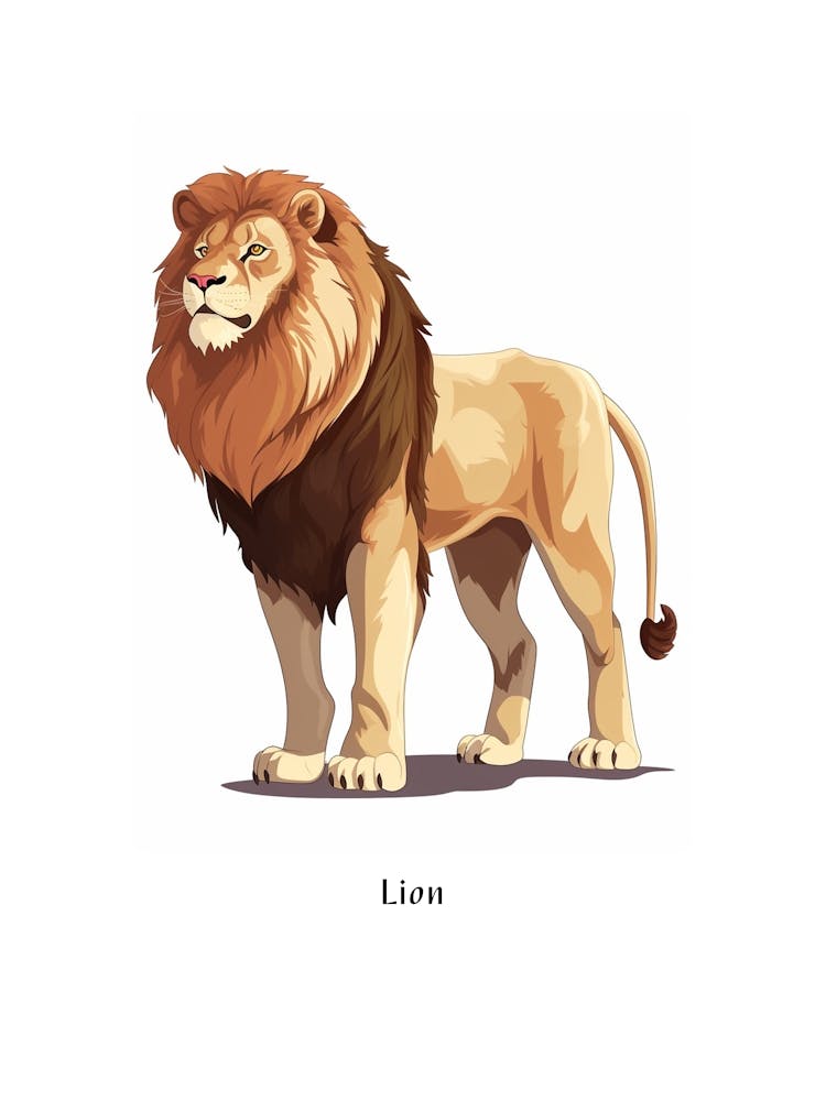 Lion Kids Animal Poster
