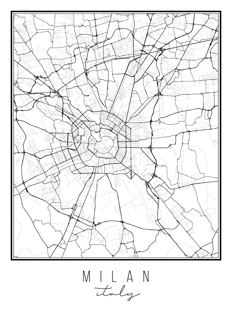 Milan Italy Street Map