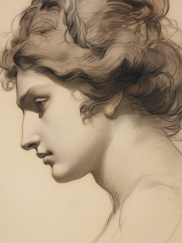 Charcoal Sketch Of Greek Man