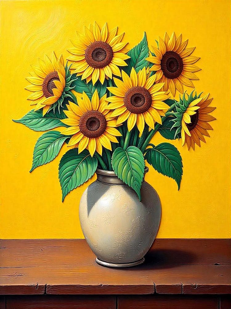 Sunflowers On Blue, Van Gogh (4)
