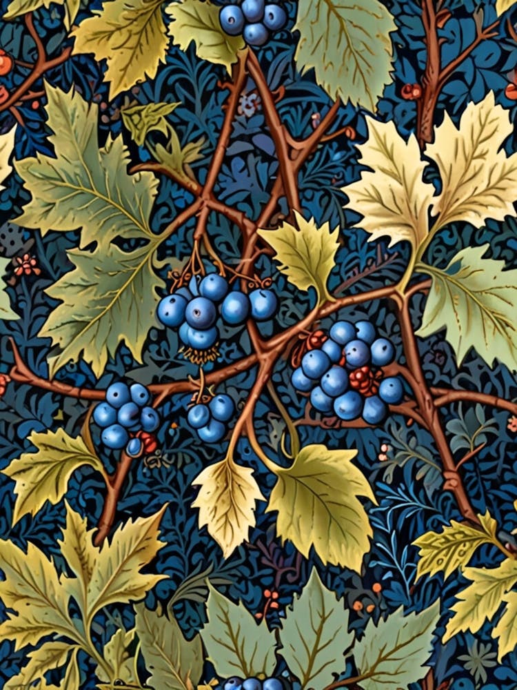 William Morris Blue Berries