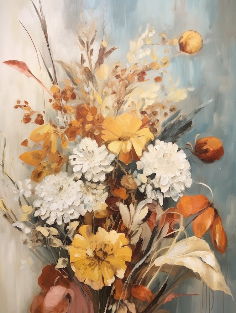 Fall Flower Painting Everlasting Flower 1