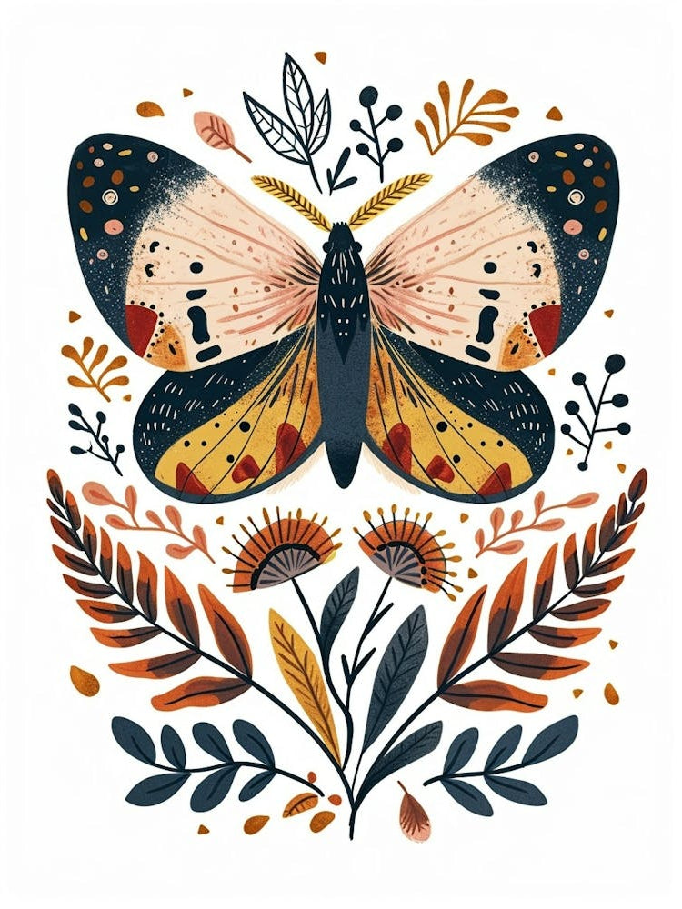 Colourful Insect Illustration Moth 39