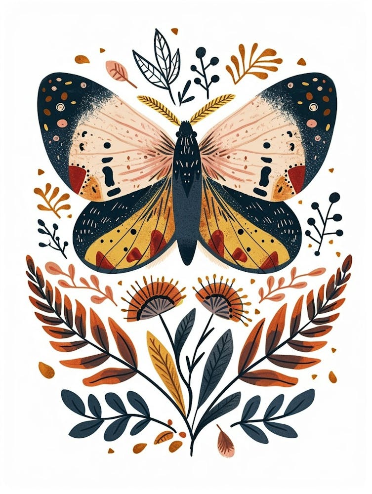 Colourful Insect Illustration Moth 39