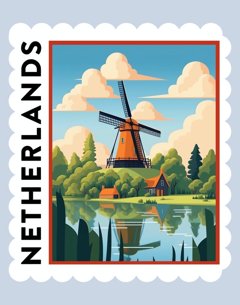 Netherlands 1 Travel Stamp Poster
