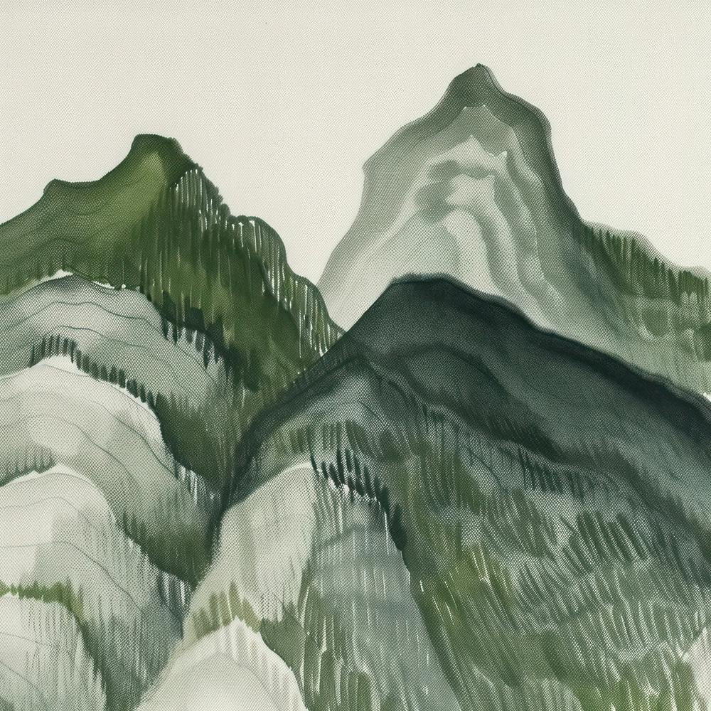 Japanese Watercolour Of Mount Mizugaki 1