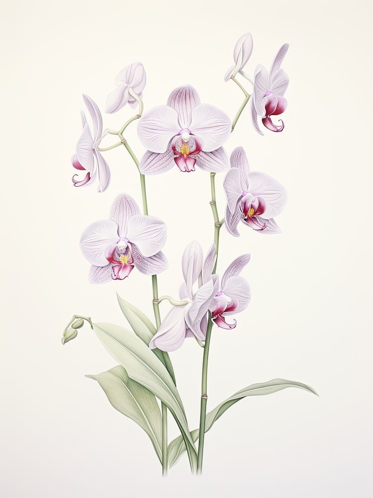 Orchids Flower Vintage Botanical 0