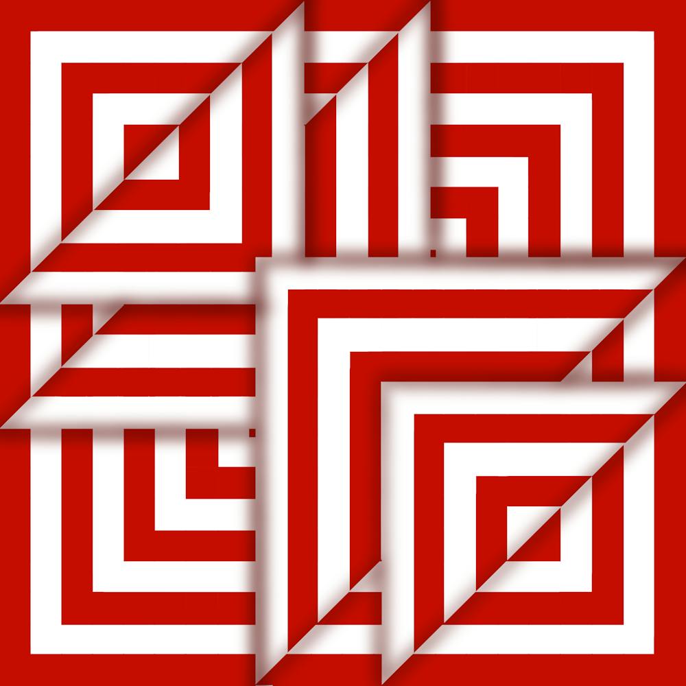 Red And White Folding Squares