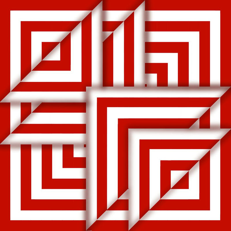 Red And White Folding Squares