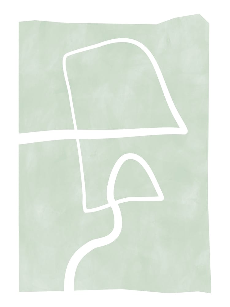 Pastel Green Abstract One Line