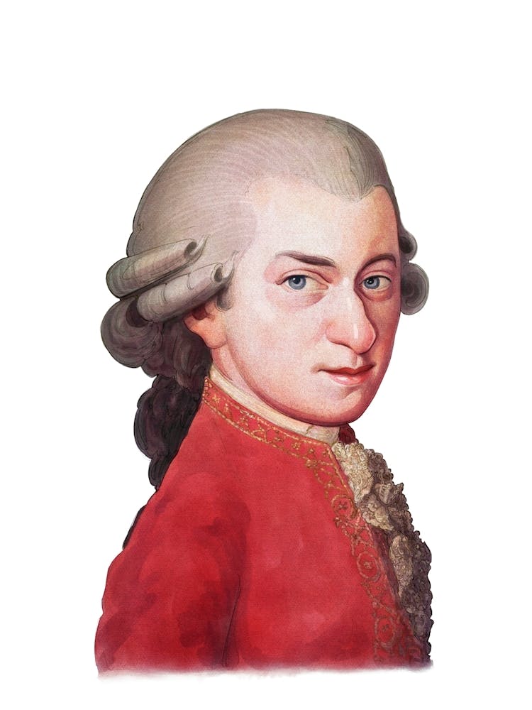 Amadeus Mozart Watercolor Portrait