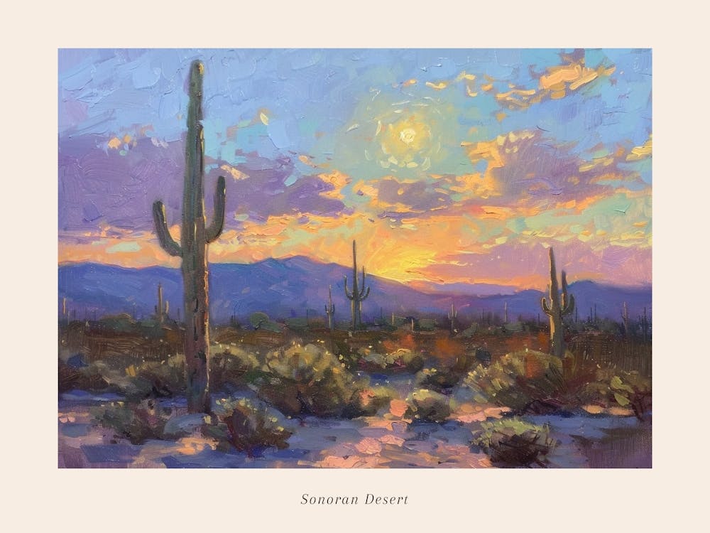 Western Sunset Landscapes Sonoran Desert 3 Poster