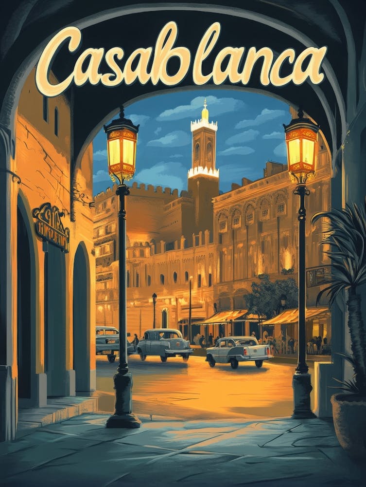 Aihrgdesign A Mid Century Modern Travel Poster For Casablanca 3