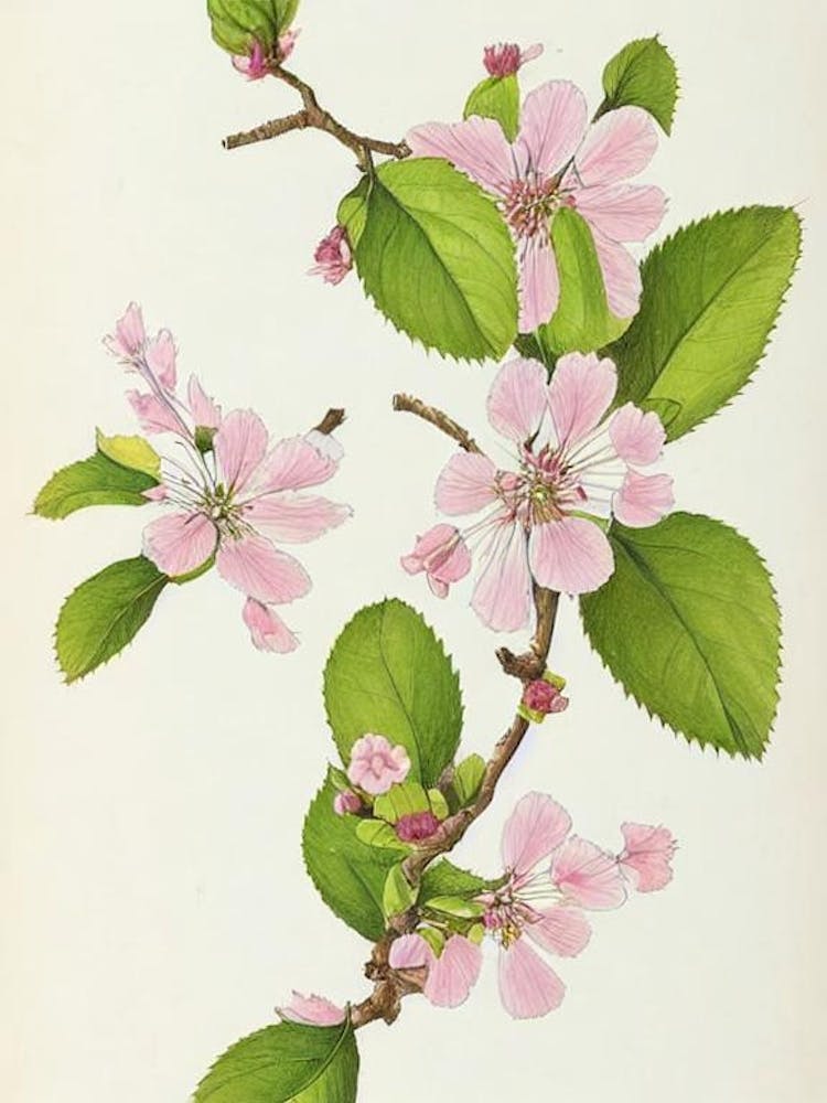 Cherry Blossom Vintage Botanical 2 Flower