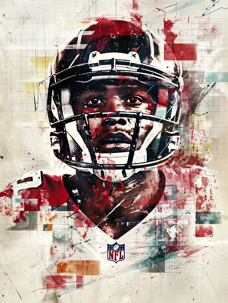 American Football Player Vintage Poster 13