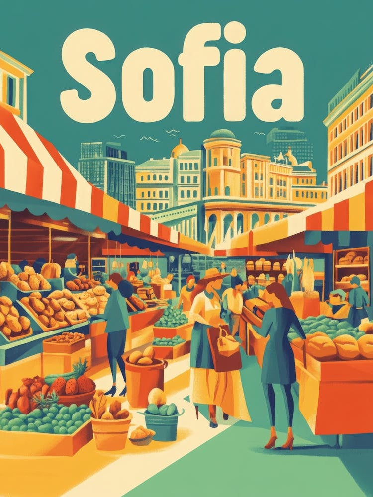 Aihrgdesign A 1970s Inspired Travel Poster For Sofia 1