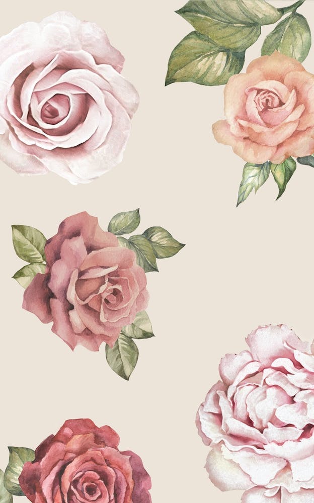 Vintage Rosen Aquarell