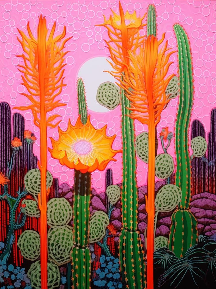 Mexican Style Cactus Illustration Fishhook Cactus 1